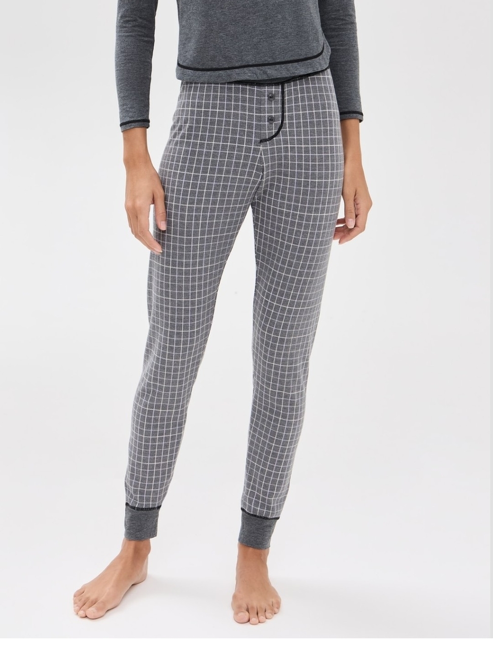 Intimately Free People Women's Gray Check Lounge Pants